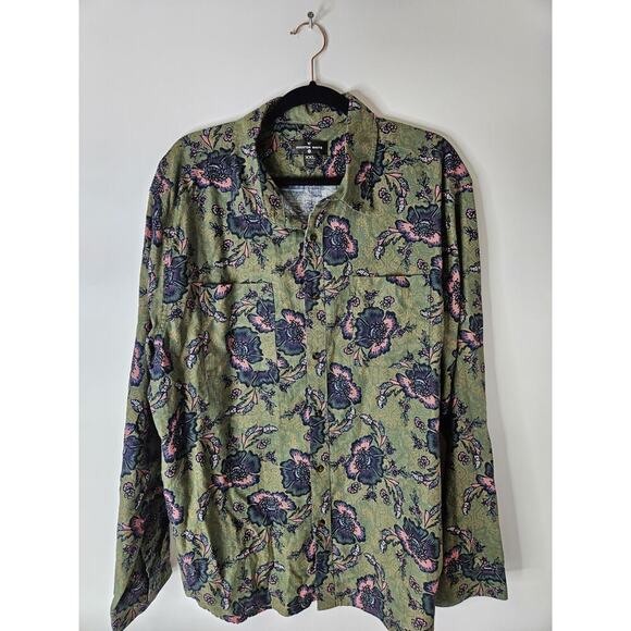 HOUSTON WHITE x TARGET Groovy Floral Button Front Hawaiian Shirt MEN'S XXL - Picture 1 of 5